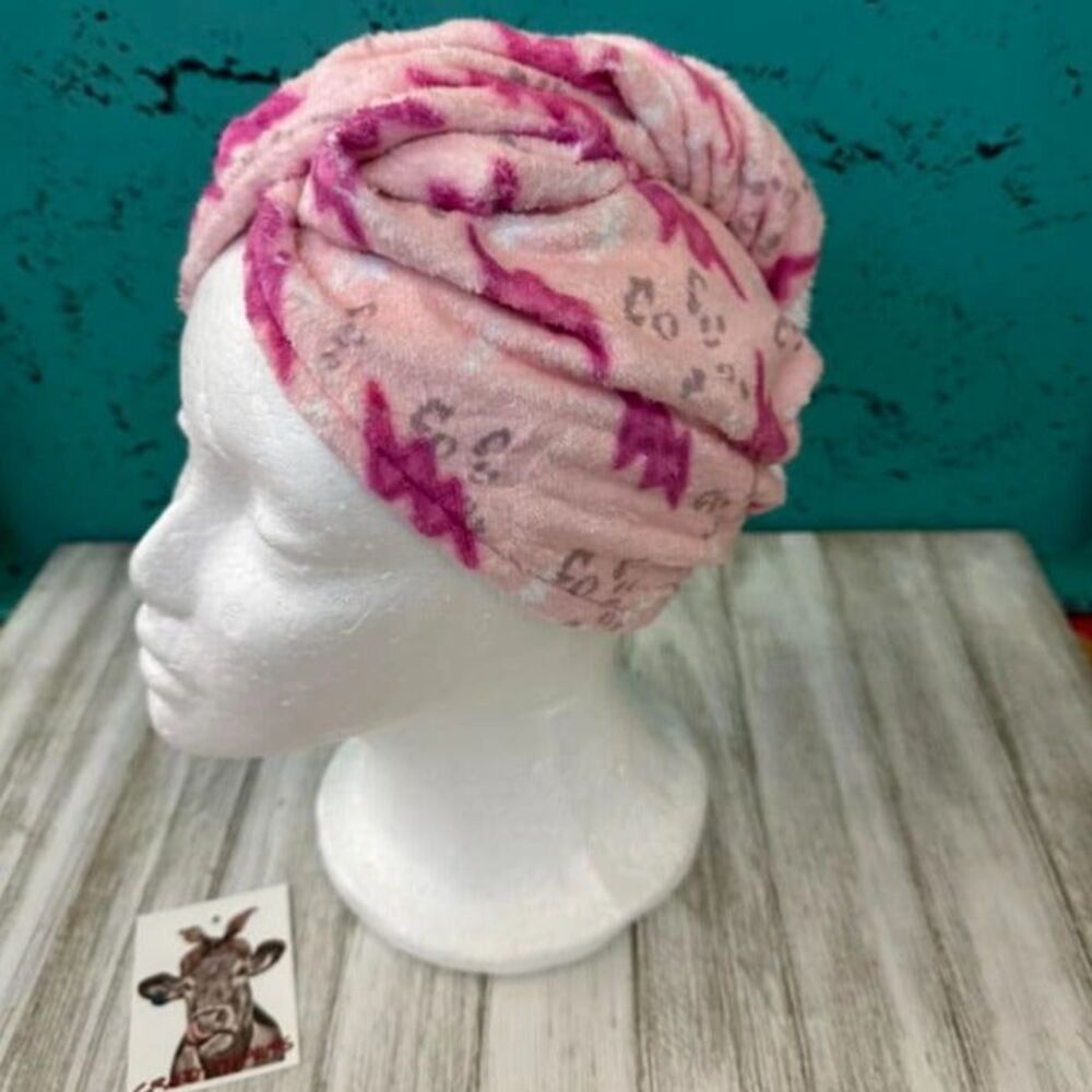 Ring Pink Lightning Bolt and Leopard Hair Towel